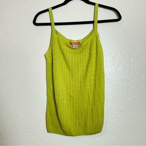 Women’s Bright Lime Cable-Knit Camisole Tank Top